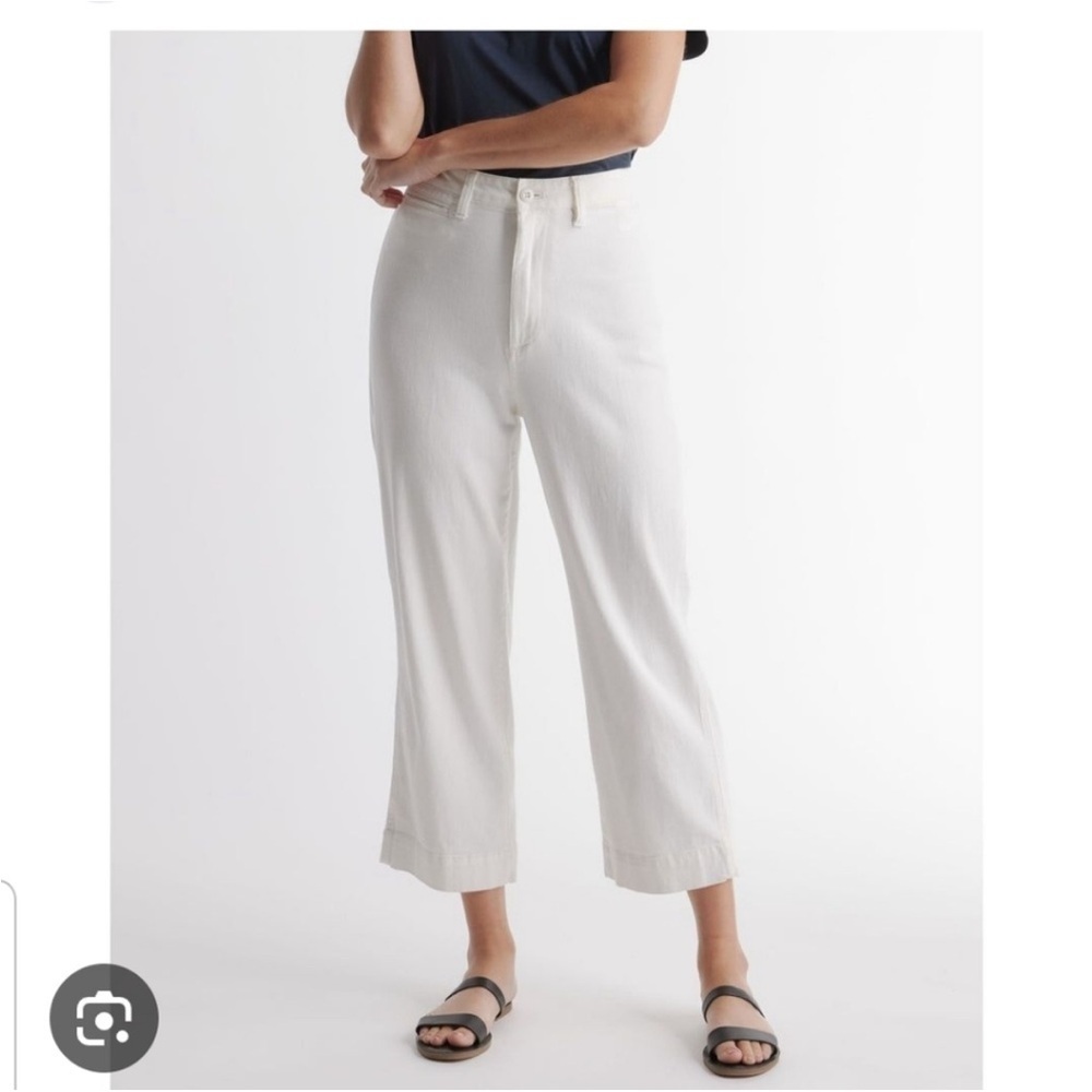 Quince Stretch Cotton Twill Wide-Leg Crop Pant Size 26